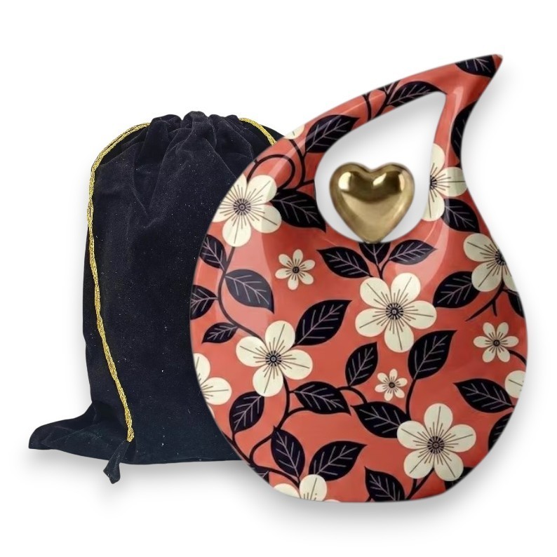 Red Teardrop Aluminum Cremation Urn 200 Cu In Adult Human Ashes Urns Male Female
