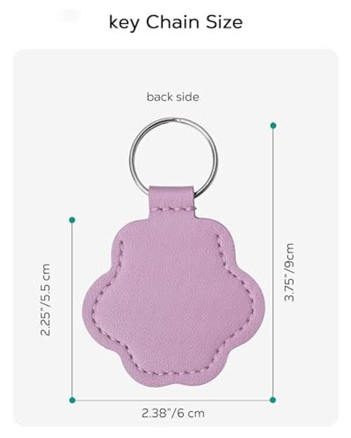 Cat & Dog Hair Keychain, Leather Dog Paw Hair Holder Fur Set of One Purple