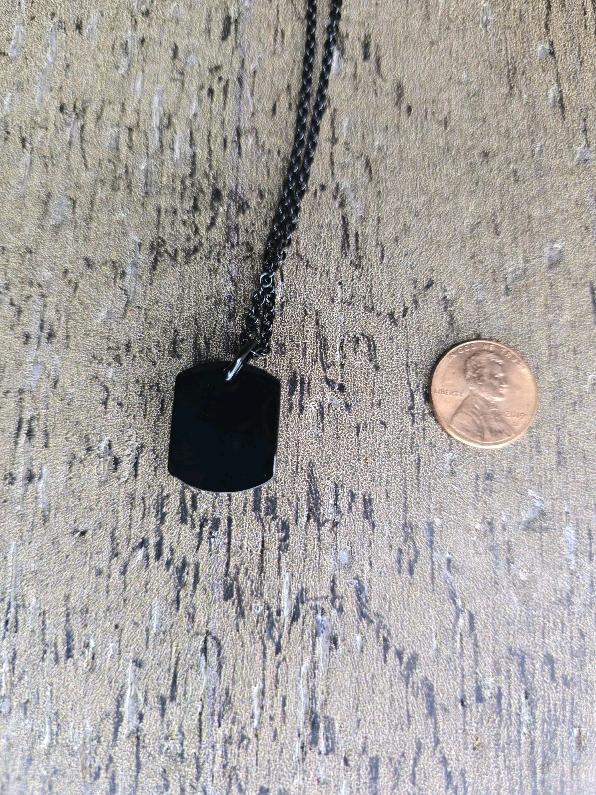 Paw Print Urn Pendant Memory Necklace Dog Cat Ashes Black Rectangle (JN)