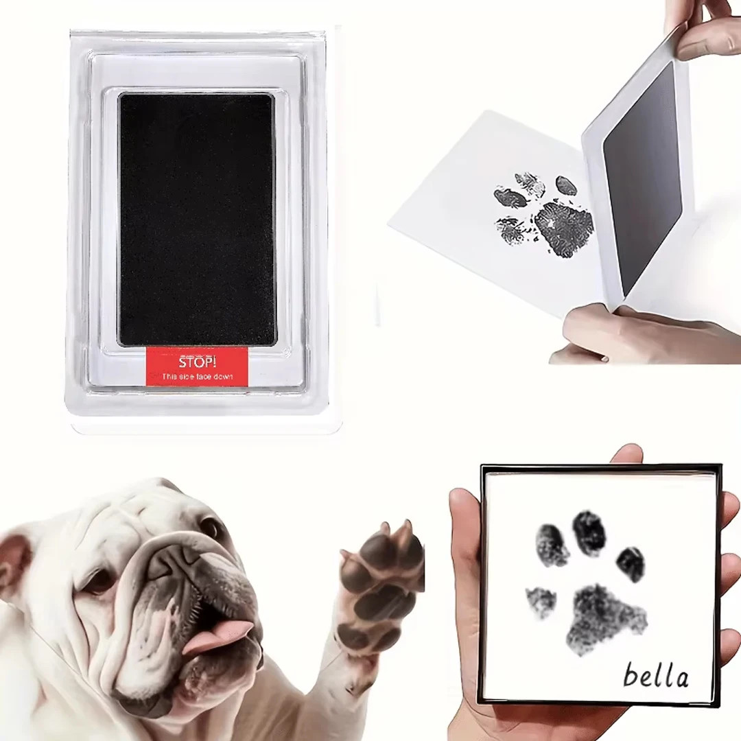 Pet Paw Print Pad for Cats Dogs Quick Dry Black Ink Safe Easy Clean Memory Keeps