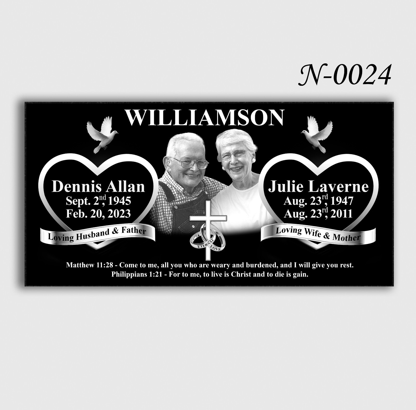 16″х8″х3″ inch Large Pet Headstone  Diamond Engraved on the Grave Marker Granite