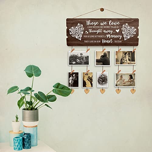 Wooden Memorial Picture Hanging Board with Clips and Twine – those we love