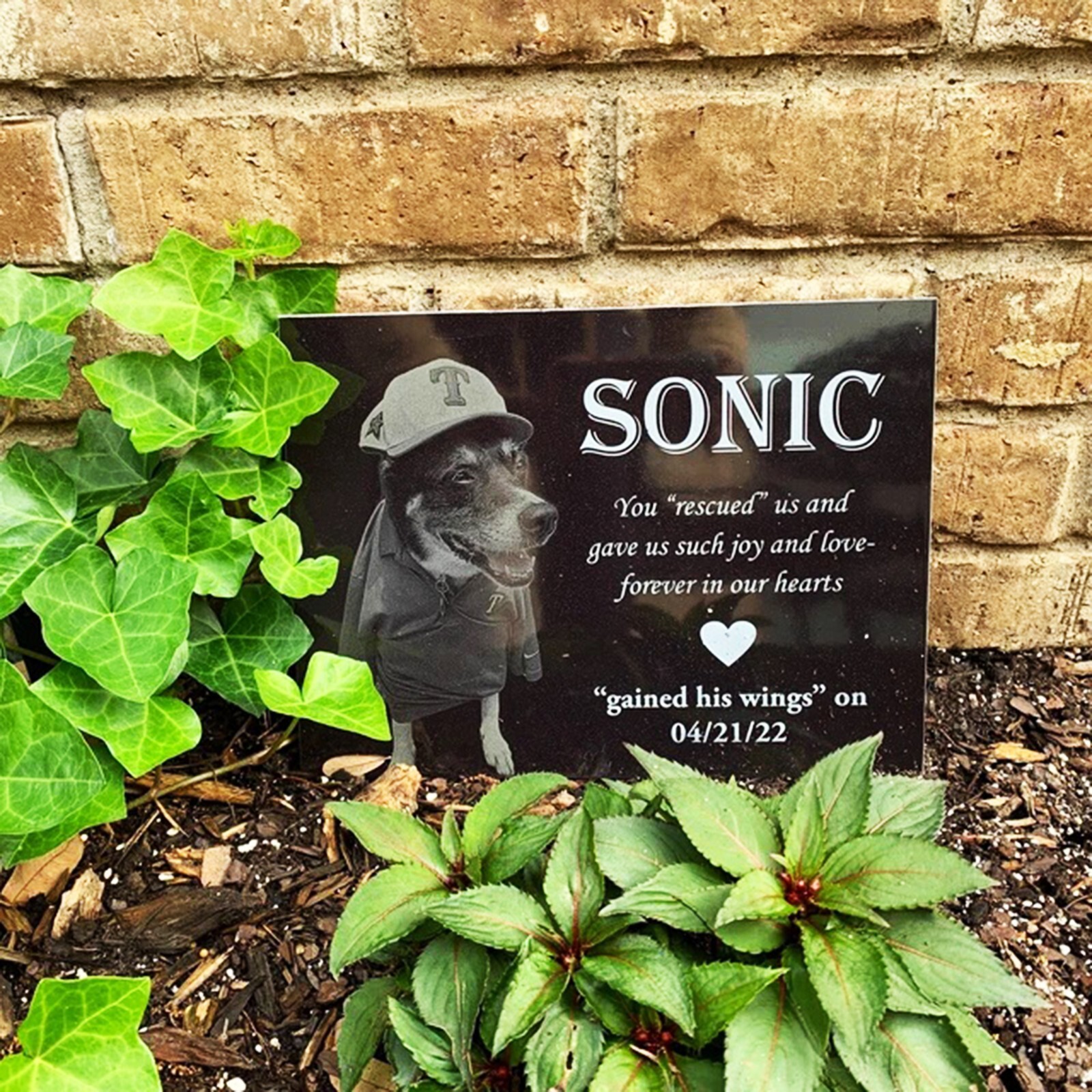 Memorial Headstone, pet / human 12×12 ( non – granite) custom made