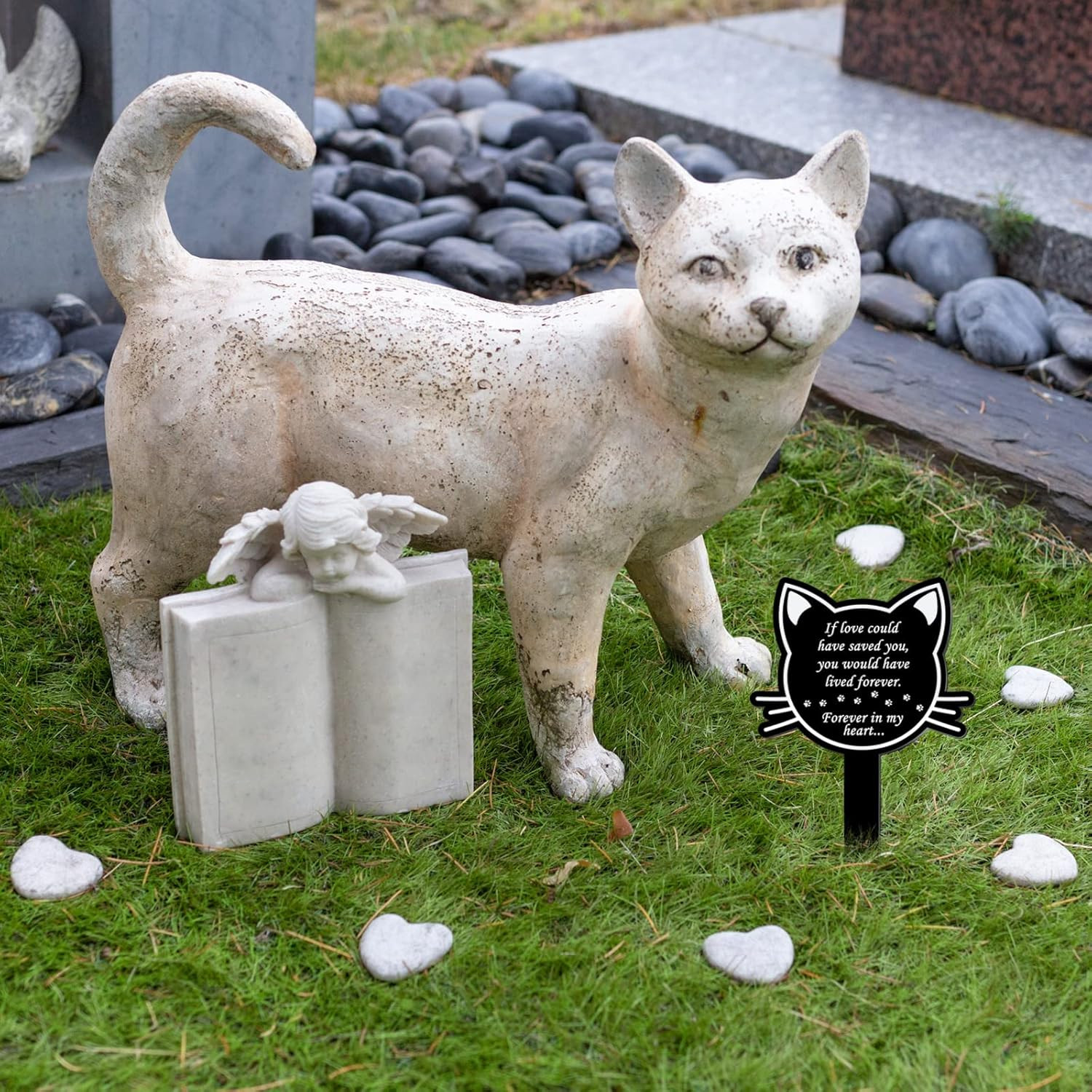Pet Grave Marker Memorial Gifts Pet Loss Stake Memorial Plaques for Outdoors Gar
