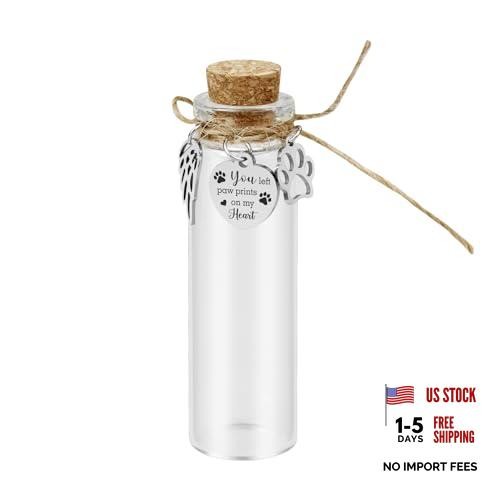 Pet Hair Memorial Glass Bottle – Vial for Ashes Or Dog – 1pcs Glass Bottle