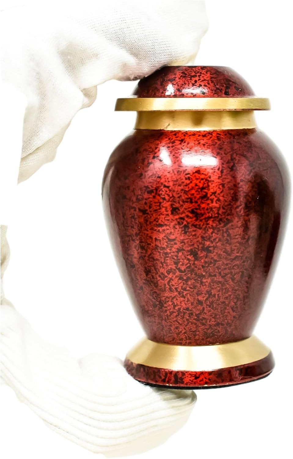 Mini Cremation Urn for Human & Pet Ashes Red Keepsake 3 Inch Small Memorial Gift