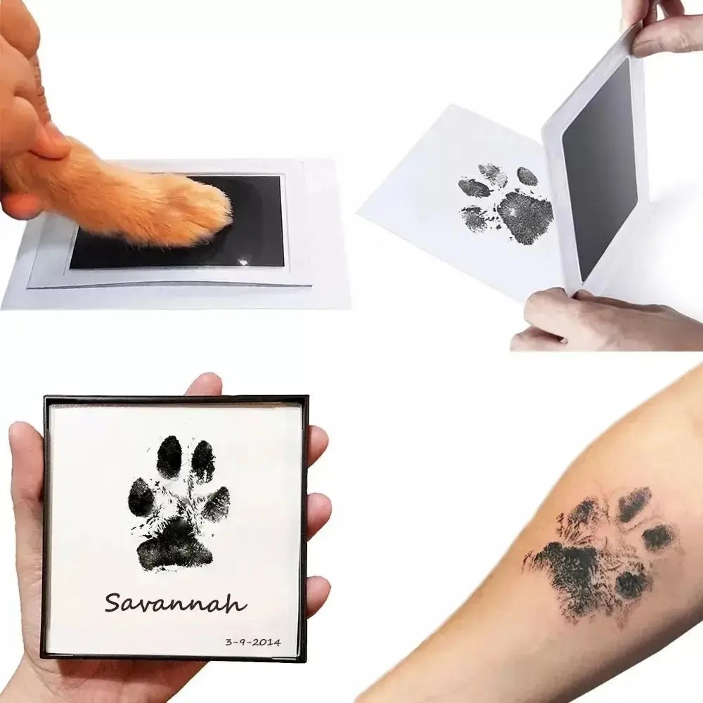 Pet Paw Print Ink Pad Inkless Dog Cat Nose Print Keepsake Kit DIY.
