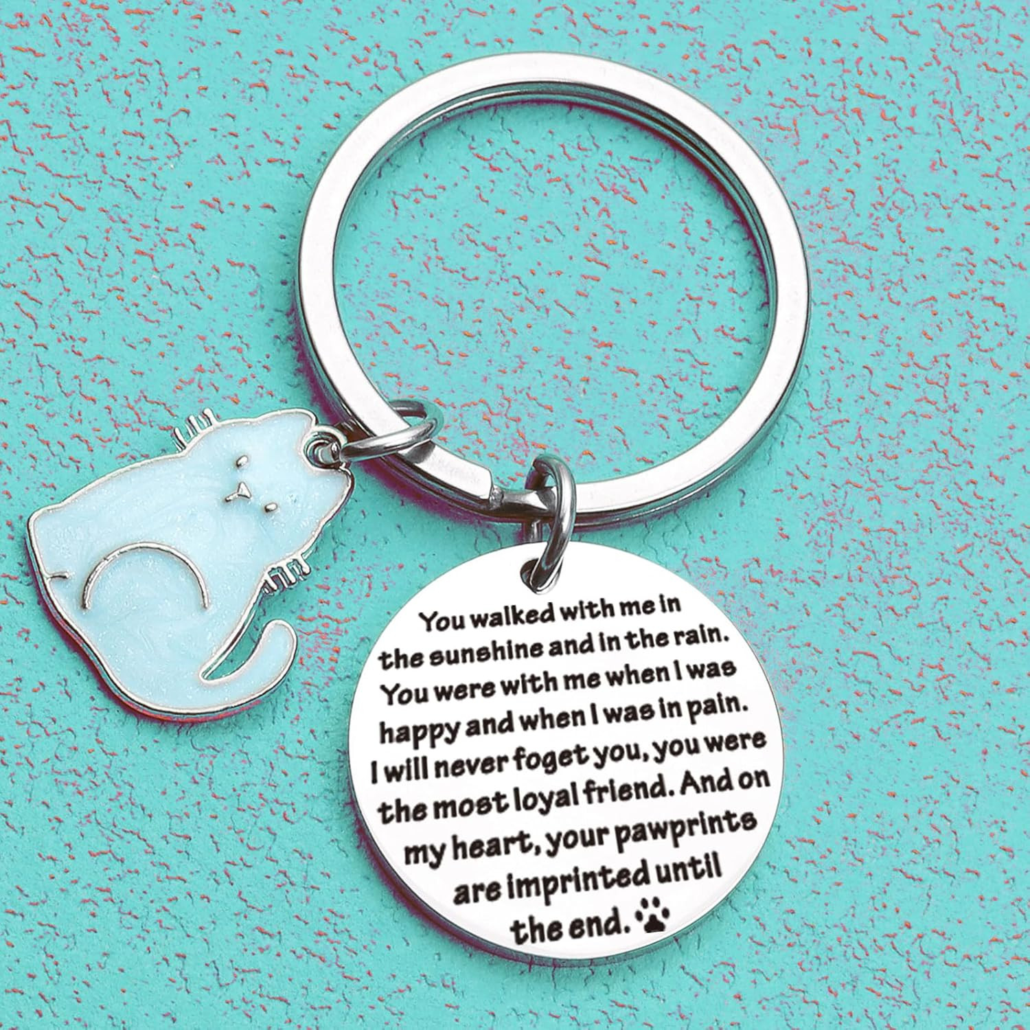 Cat Passing Away Keychain Cat Loss Gifts Pet Remembrance Keychain Loss of Cat Sy