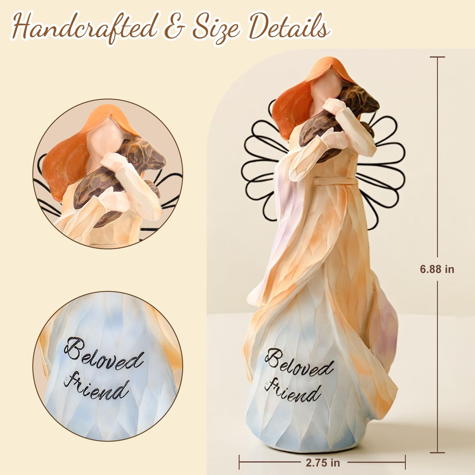 Dog Memorial Gifts for Loss of Dog – Angel Figurine Holding Dog, Resin Pet Lo…