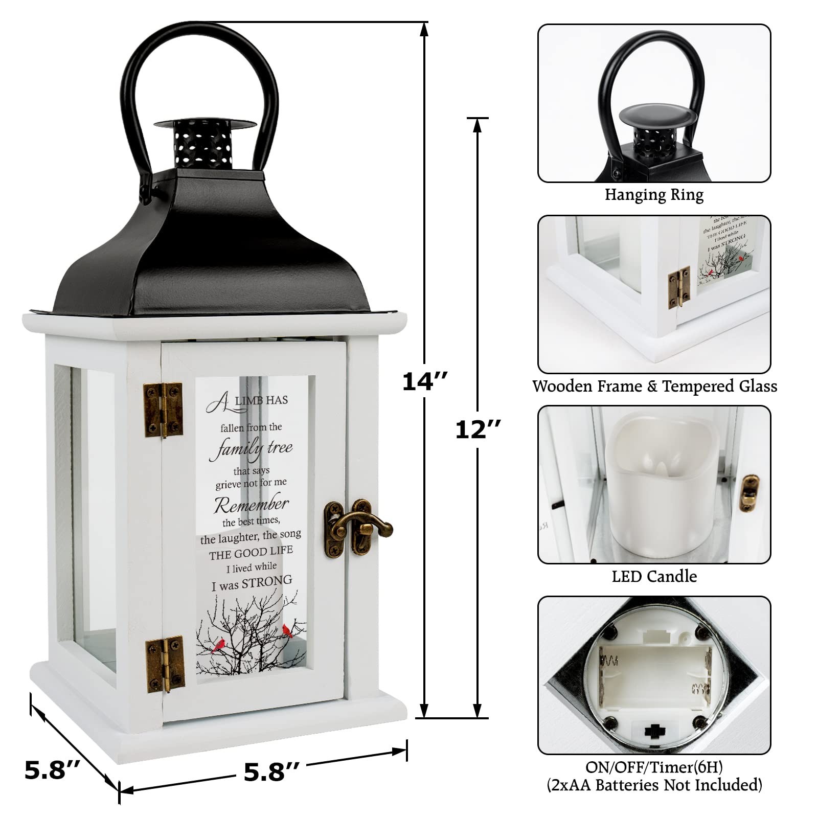 Memorial Lantern – Bereavement Sympathy Gifts for Loss of Loved One Memorial …