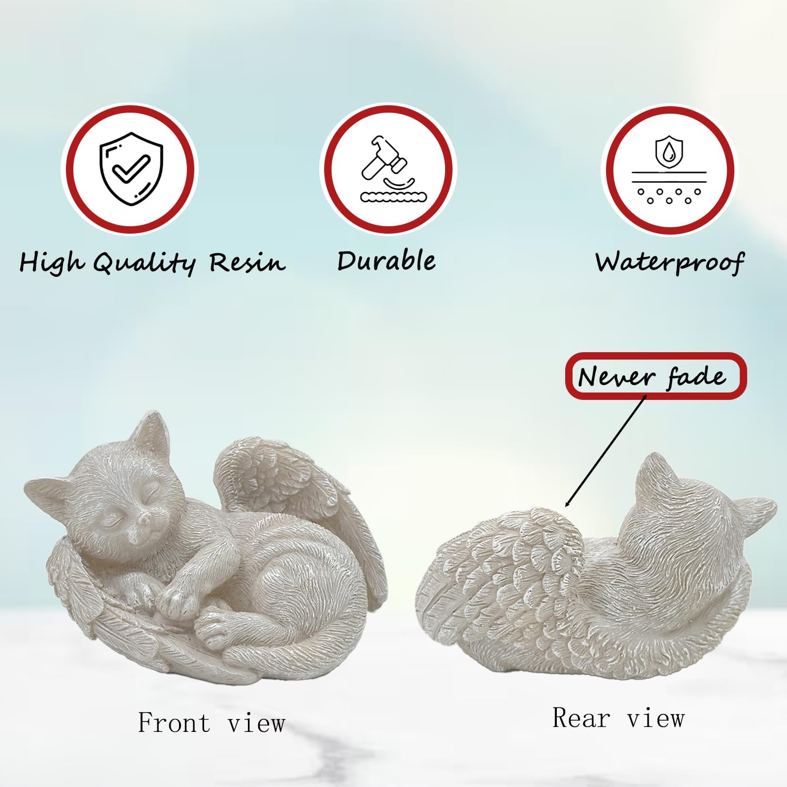Small Cat Memorial Stone Commemorates Our Lost Fur Baby,Peaceful Sleeping Ang…