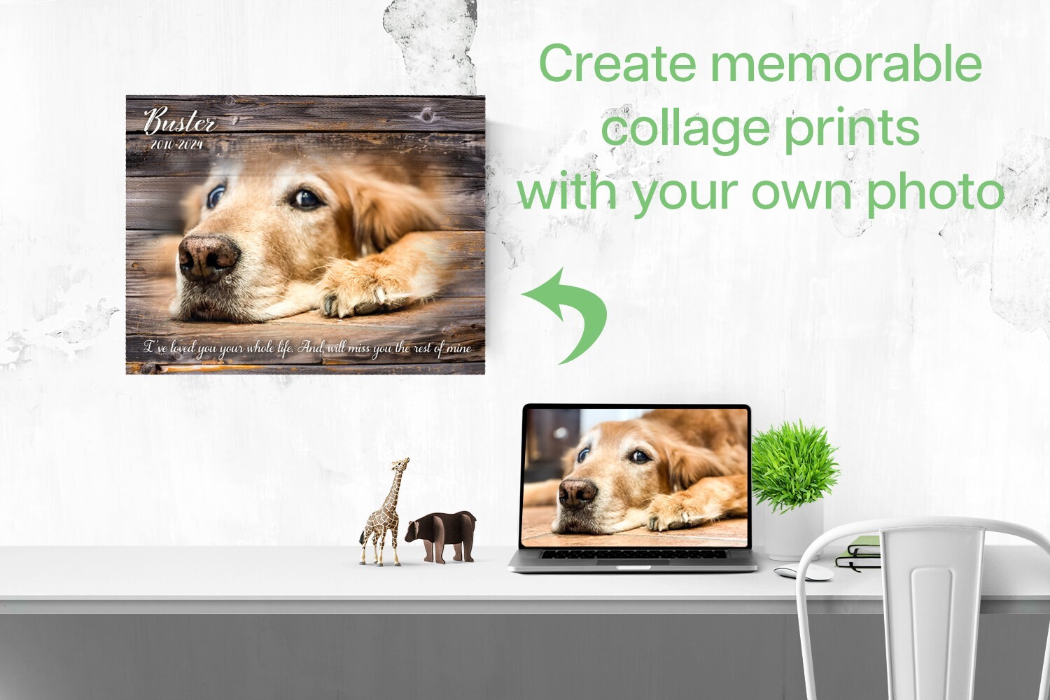 Personalized Pet Memorial Gift with Photo of your Dog Custom Metal Print
