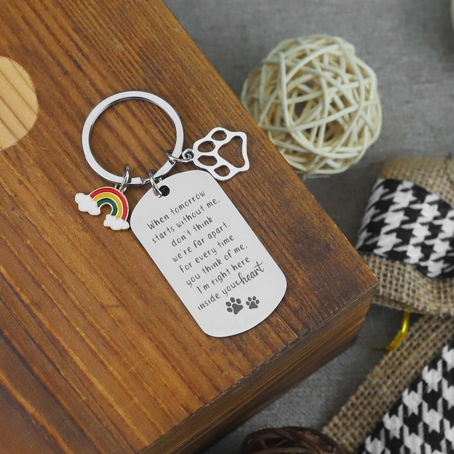 Gifts for Loss-of Dog – Rainbow Bridge Dog Memorial Keychain Sympathy Bereave…