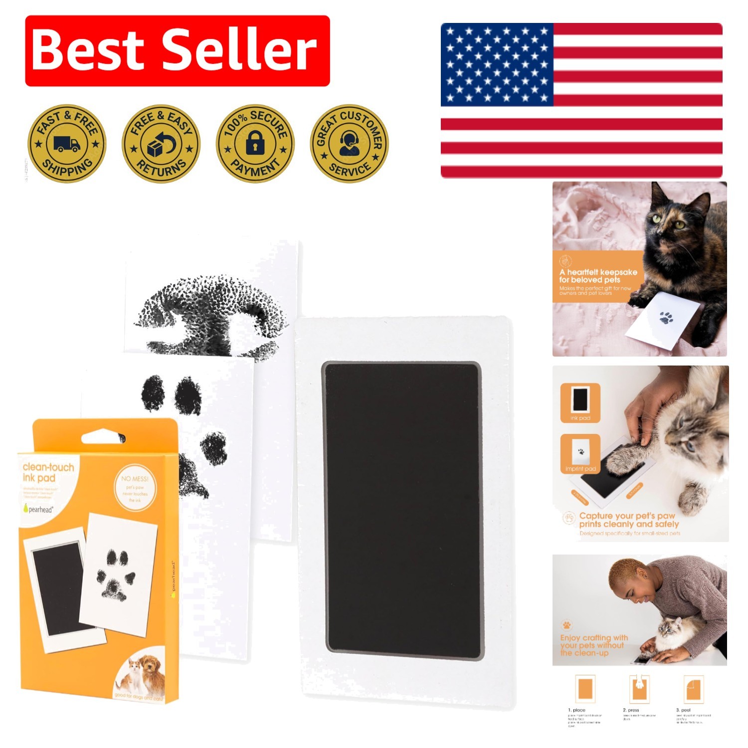 Mess-Free Pet Paw Print Impression Set – Ideal for Small & Medium Pets