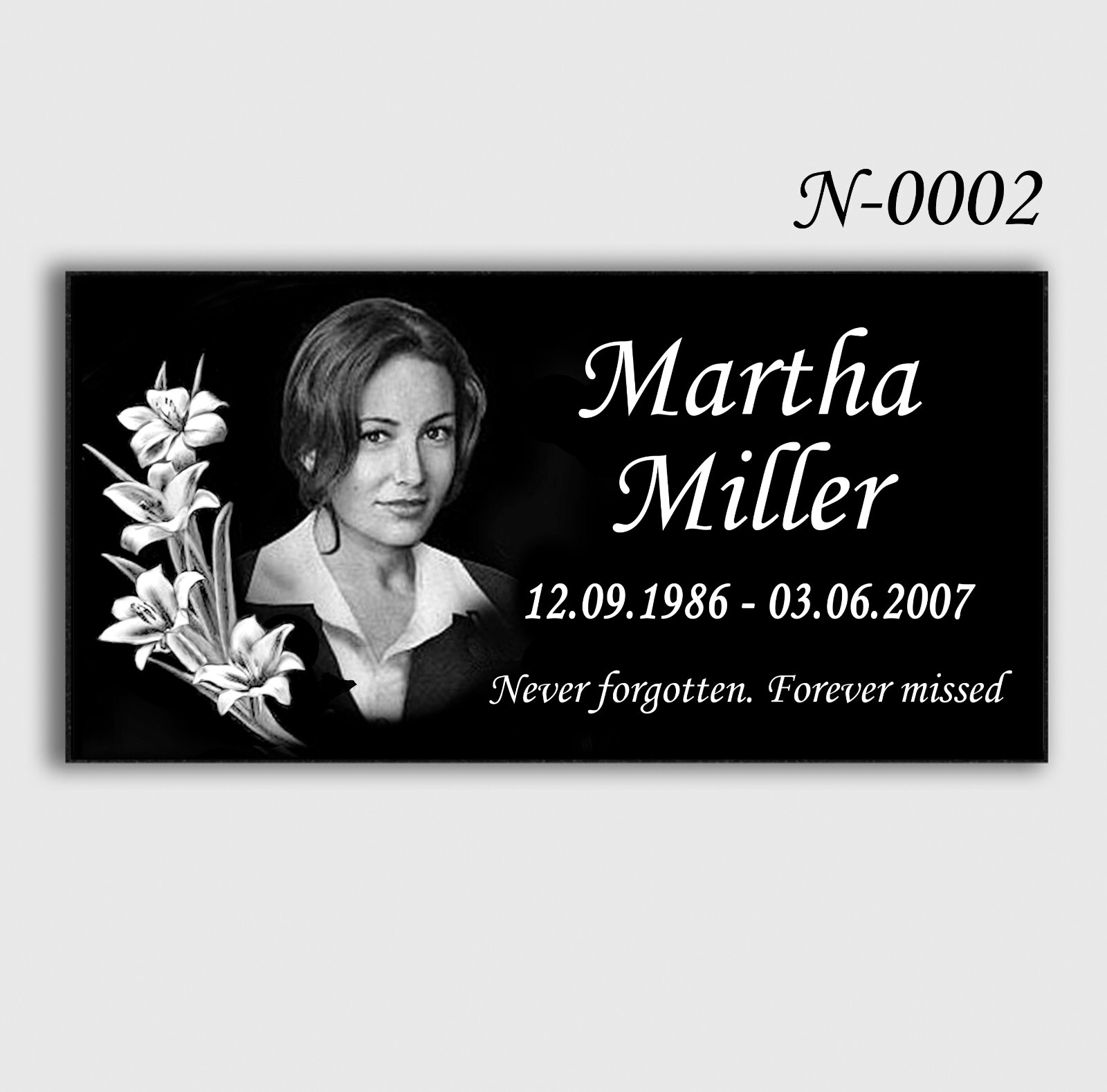 16″х8″х3″ inch Large Pet Headstone  Diamond Engraved on the Grave Marker Granite