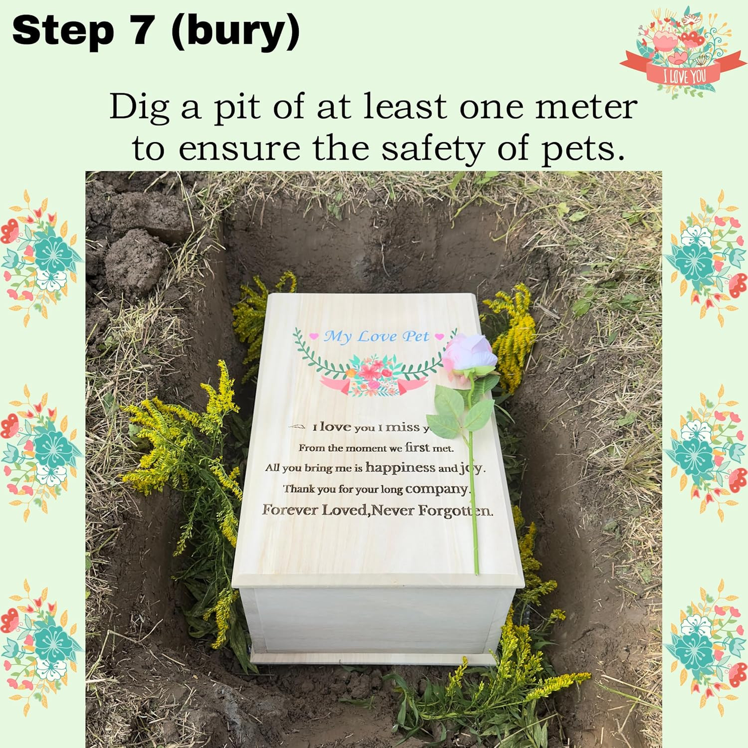 Elegant Pink Wooden Pet Casket for Dogs and Cats – Memorial Burial Box