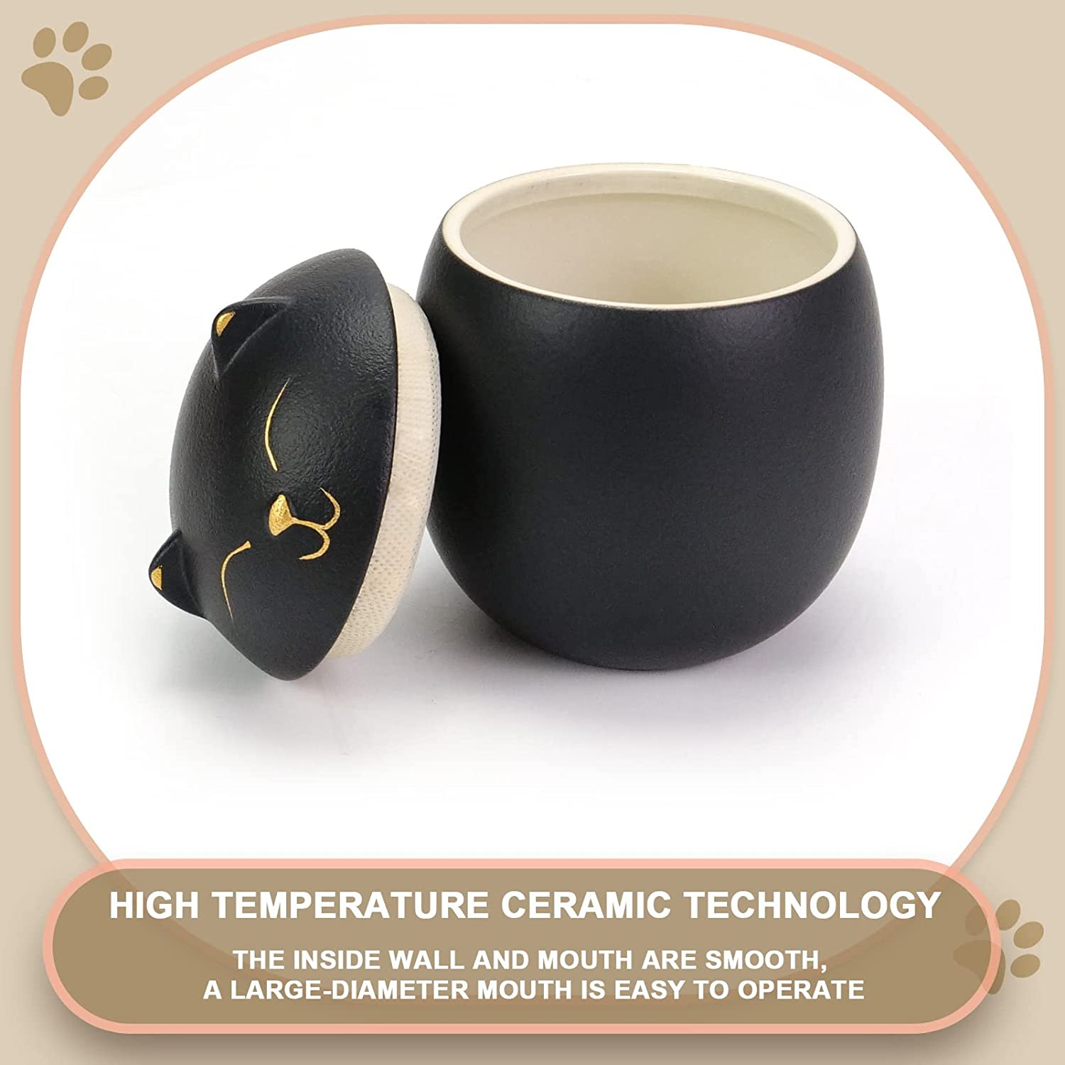 Cat Urn Dog Urn Sized 3.2X2.9 and 4.9X4.25. a Smiley-Cat Pet Urn with a Memoria