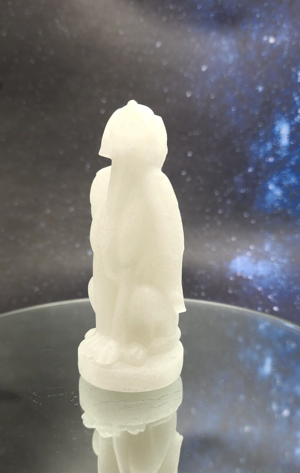 White Jade Winged Angel Dog Pet Memorial, Pet Loss Gift, Gemstone Carving