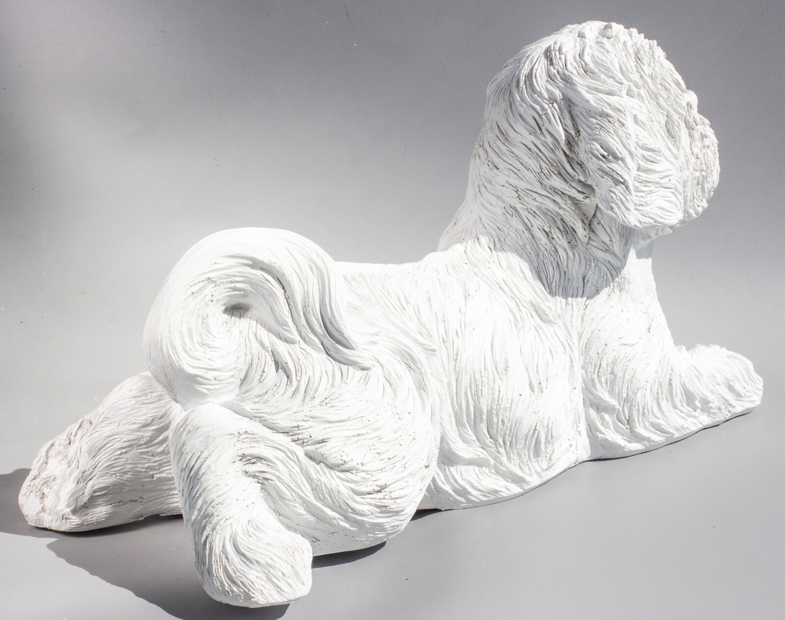 Unpainted Cremation Urn Bolonka Maltese Ashes Pet Memorial Funeral Sculpture Dog