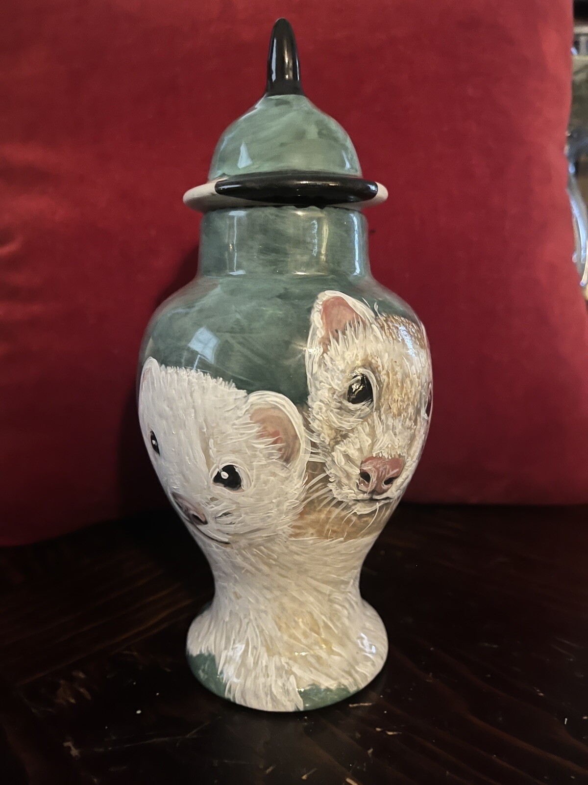 Custom SMALL Pet urn for ferrets cremation urns handmade Small pets hand painted