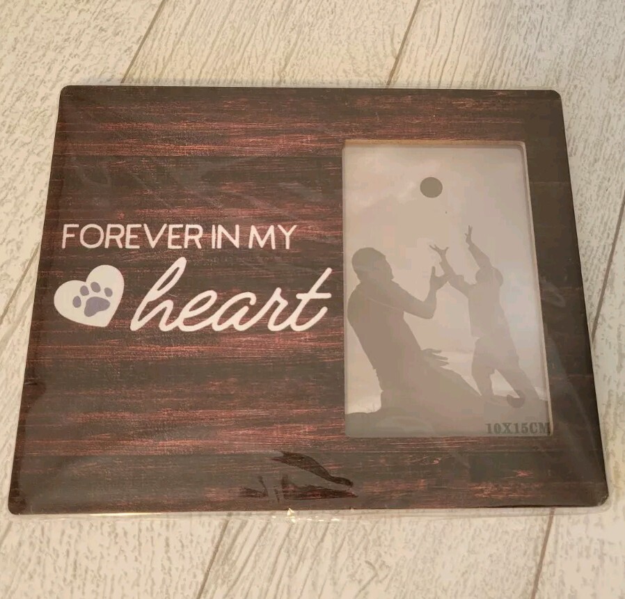 Woodgrain Pet Remembrance Photo 8×10 Frame For 4×6 Photo Hang Or Desk