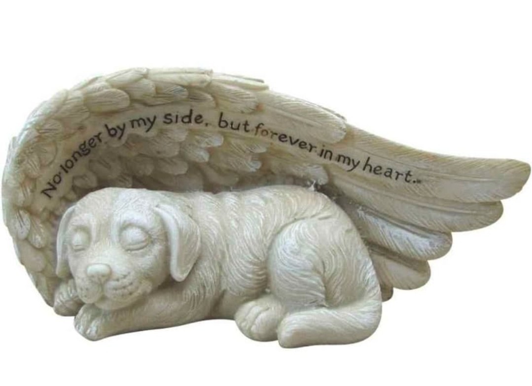 Pet Memorial Gravestones for Dog with Angel Wings Tombstone Garden Statue NEW