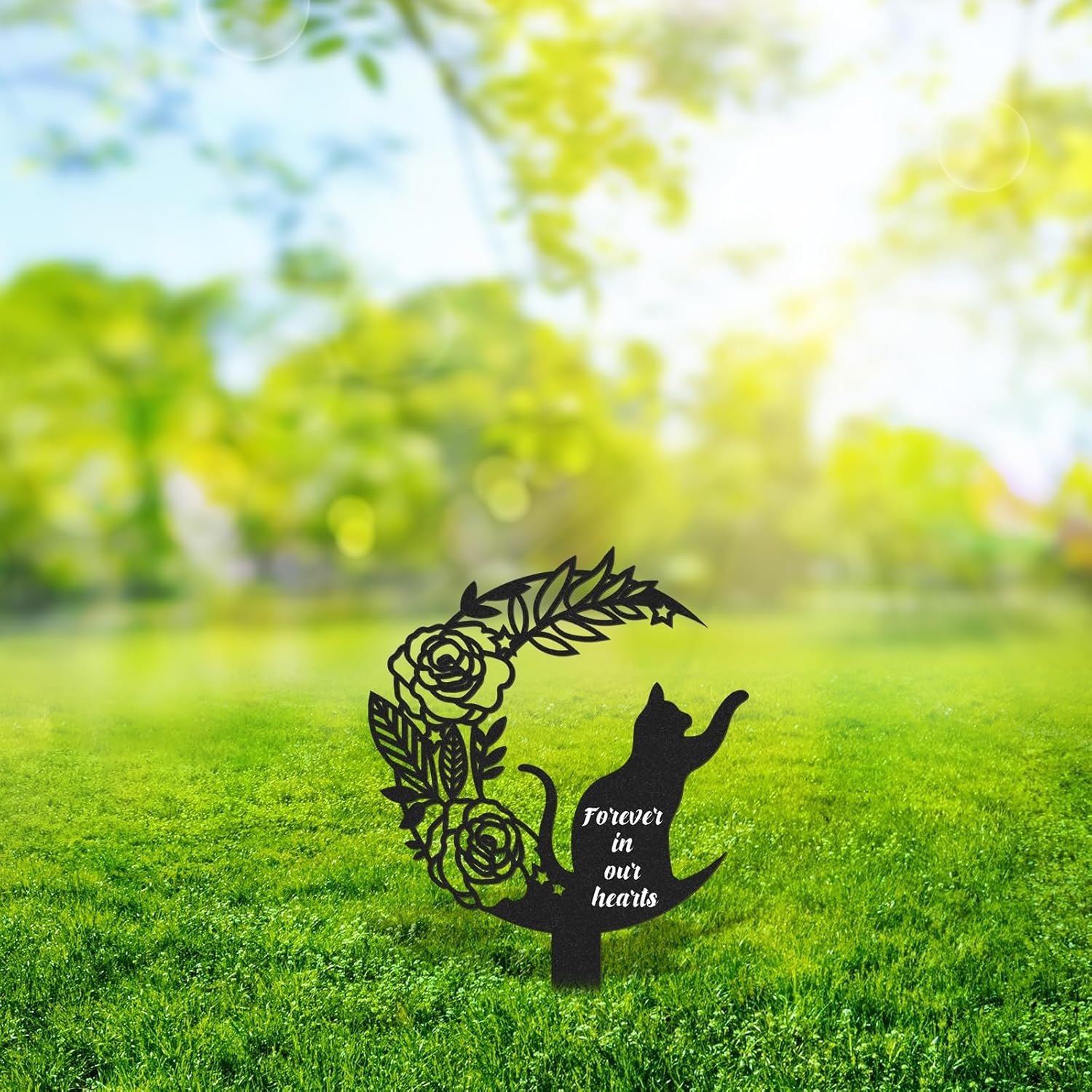 Pet Grave Markers Cat, Metal Memorial Plaques for Outdoors Garden Yard, Pet Grav