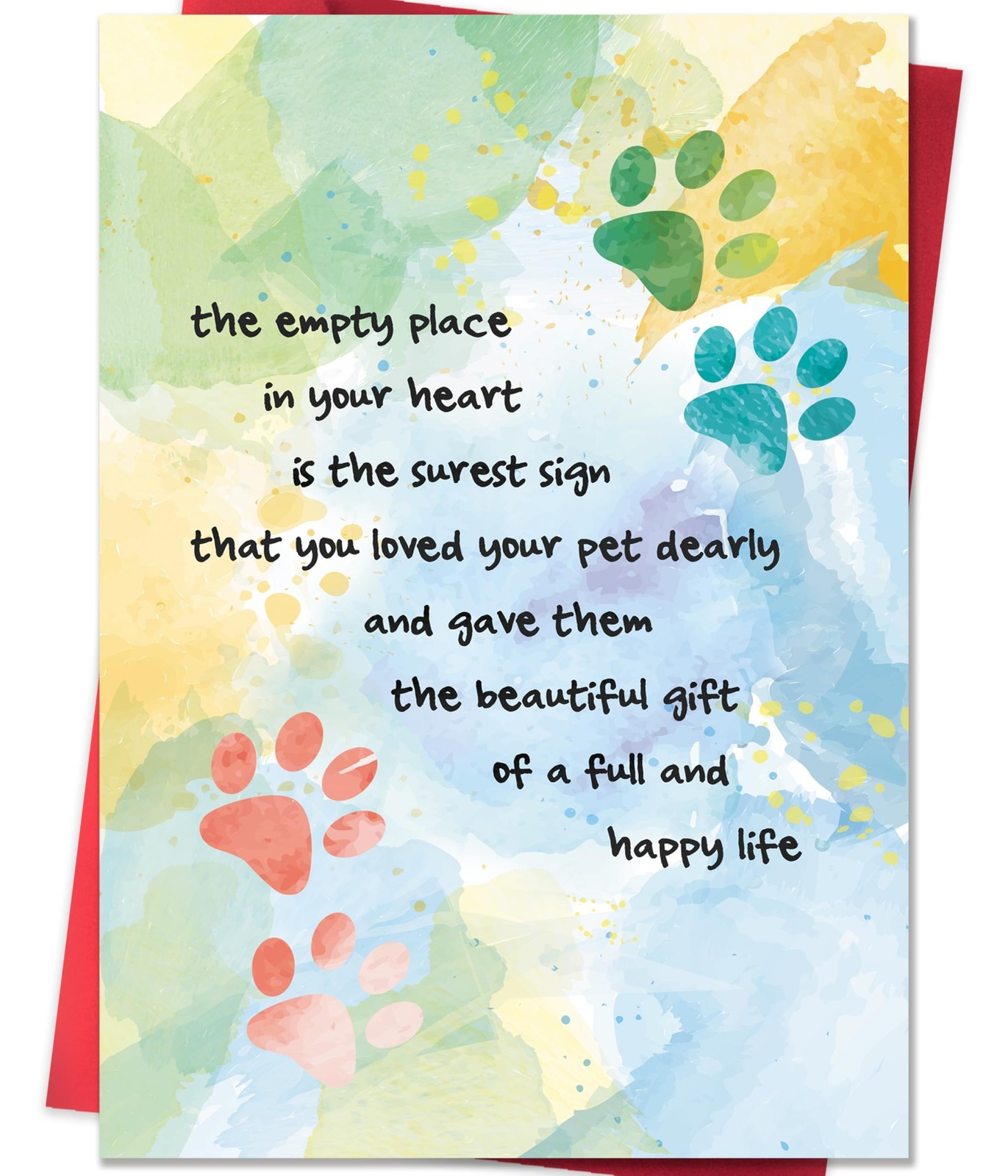 IDU Pet Sympathy Card for Dog Cat,Loss of Dog Cat Sympathy Gift,Pets Memorial…