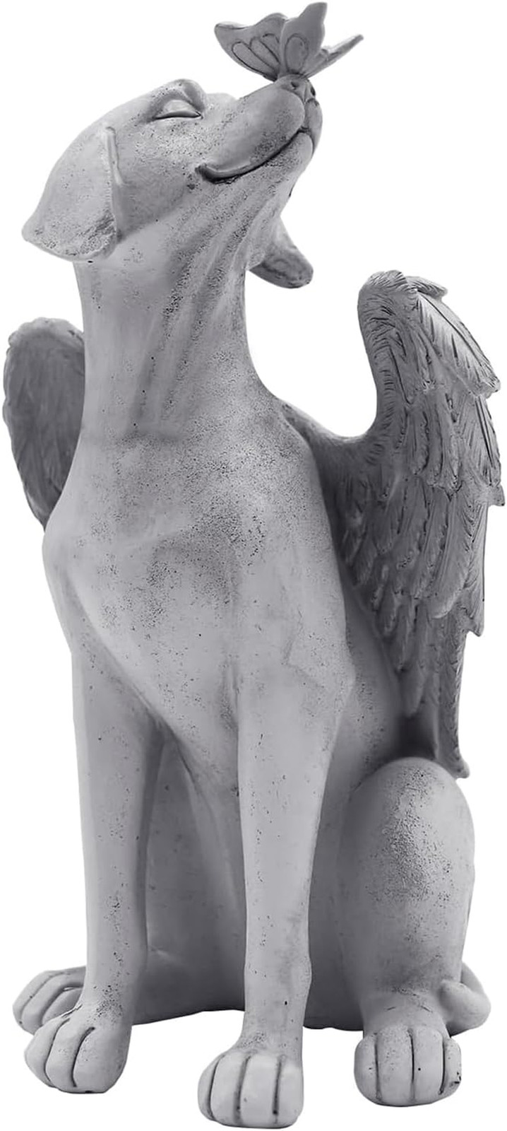 Angel Figurine Memorial Pet Puppy Dog Butterfly Stone Statue with Wings Garden G