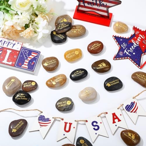 Pcs Veterans Gifts Memorial Stones 6 Different 4th of July 30 Independence Day
