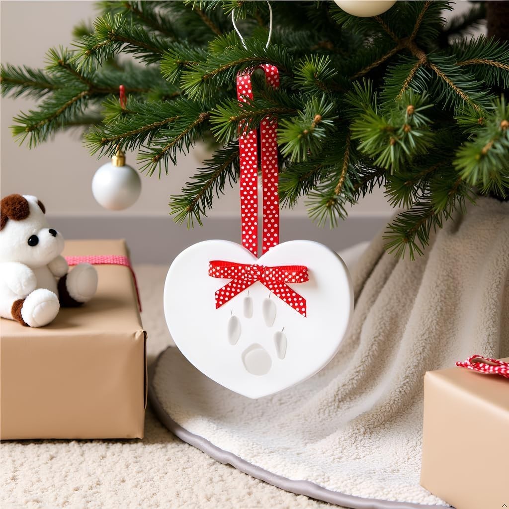 DIY Pet Paw Print Keepsake – Heart-Shaped Clay Impression Kit for Pets
