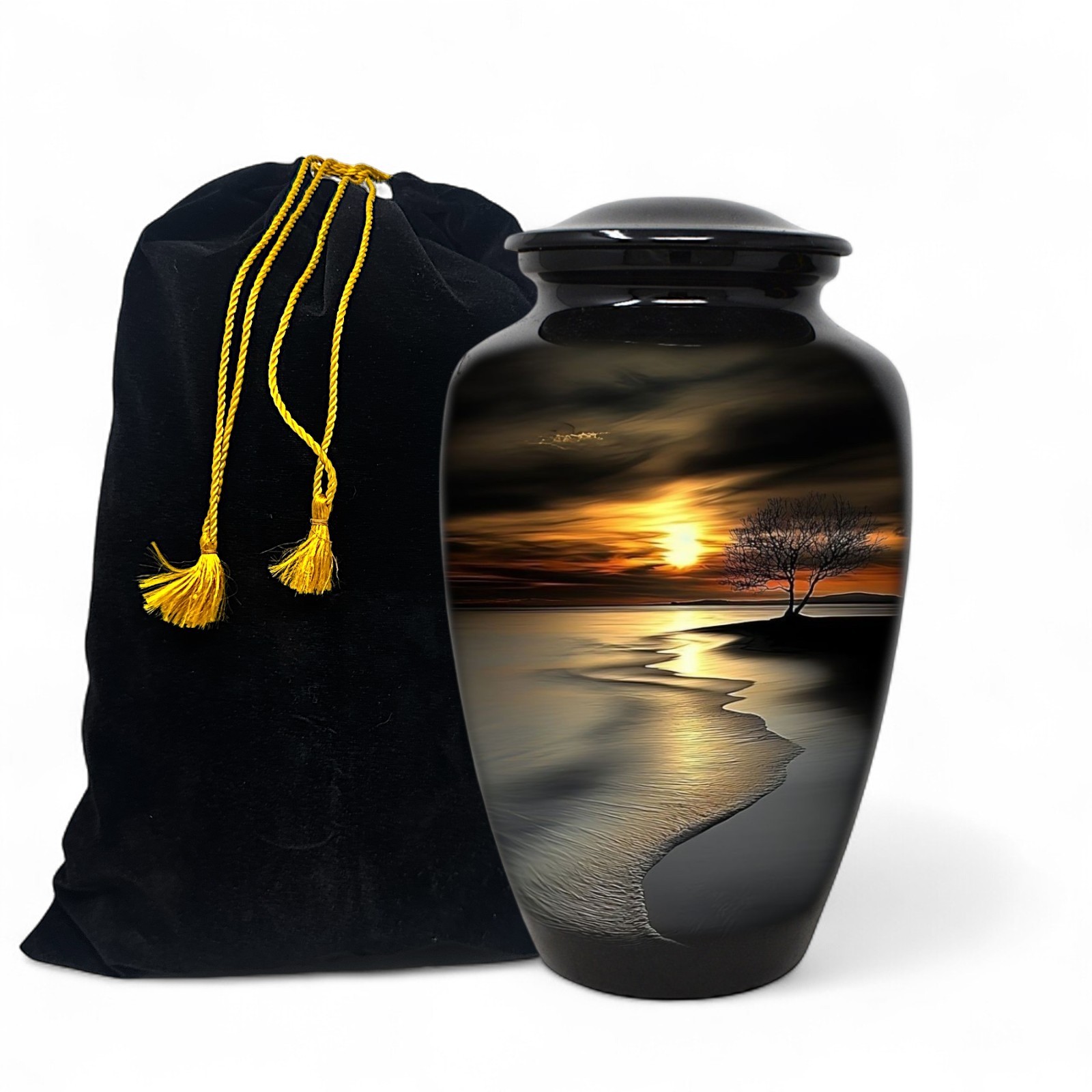 Large Cremation Urn for Human Ashes – Peaceful Beach Adult Memorial Funeral Urns