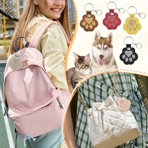 Pet Memorial Gifts for Dogs Cats, Leather Paw Print Pet Fur Keepsake White