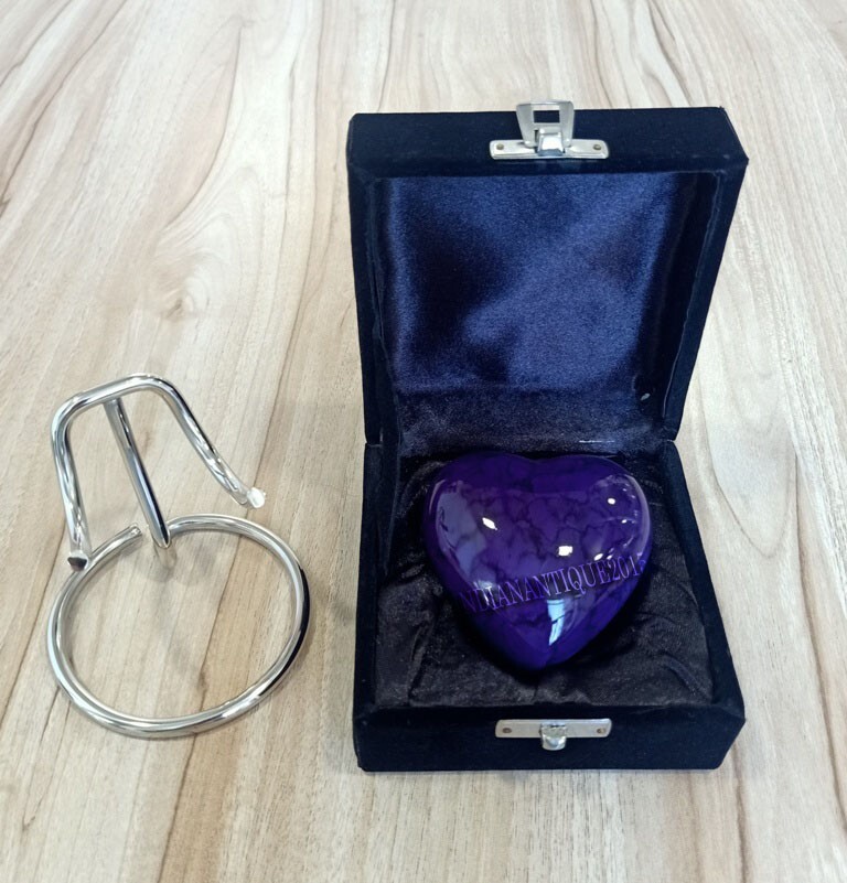 Heart Urn – Small Heart Urn – Purple Shine Mini Urn – Small Urns for Human Ashes