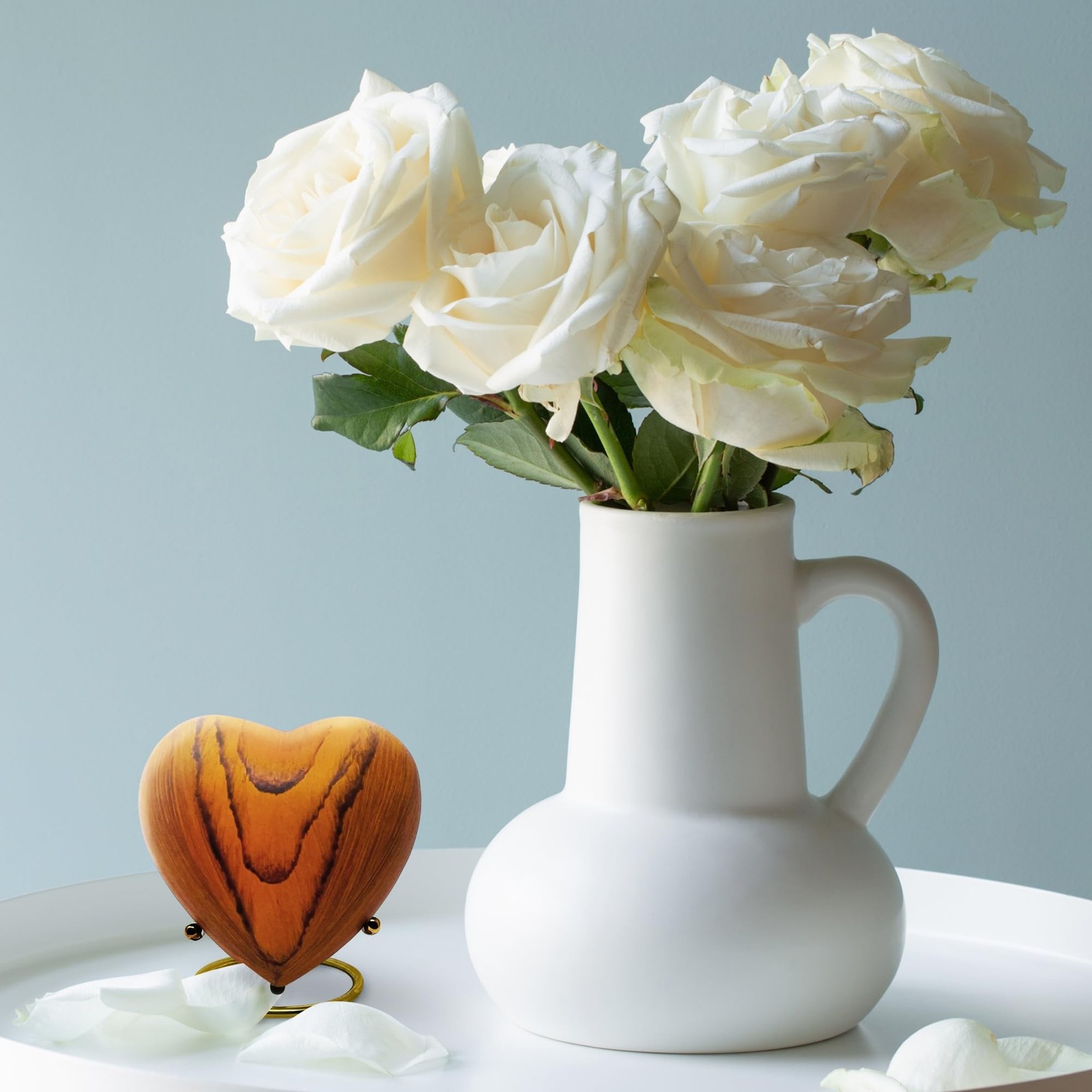 Small Urns for Ashes Keepsake Heart – Mini Wood Grain Cremation Urn for Male …