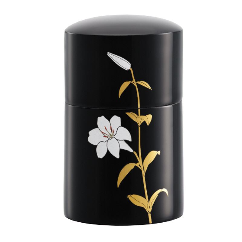 Makie Lily Small Keepsake Urn for Human Ashes Lacquer decoration