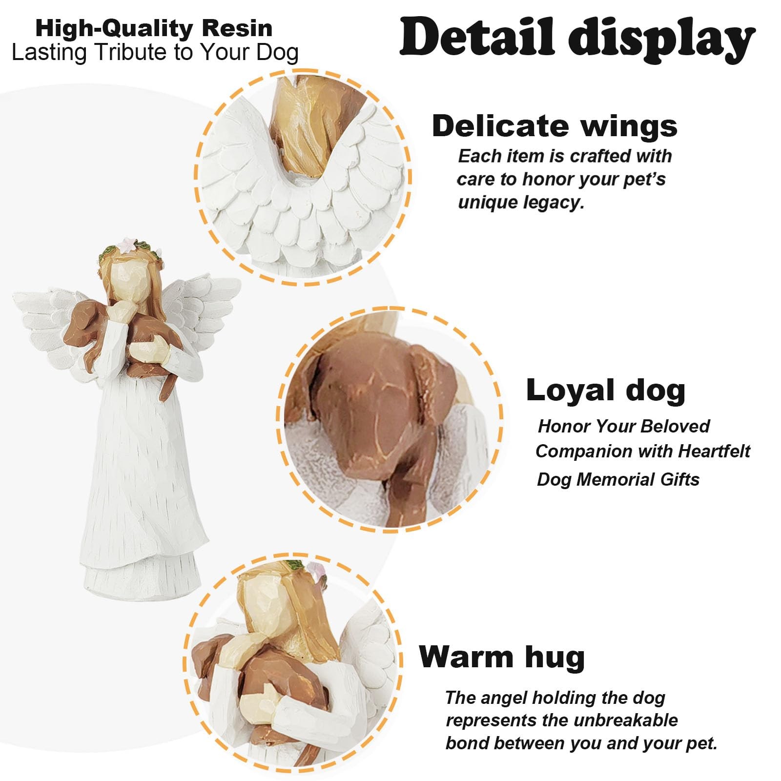 Angel of Friendship Dog Memorial Figurine with Rainbow Bridge Bracelet, 4.9 H…