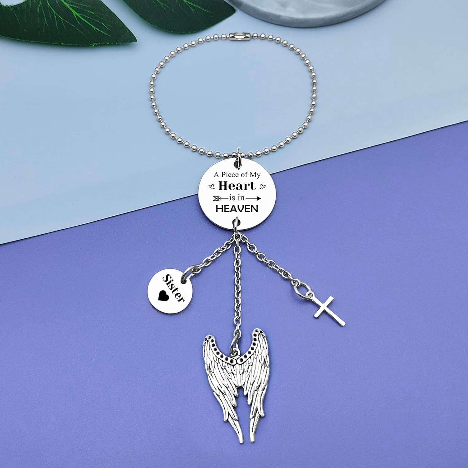 Memorial Car Hanging Ornament for Loss of Sister – Sympathy and Remembrance Gift