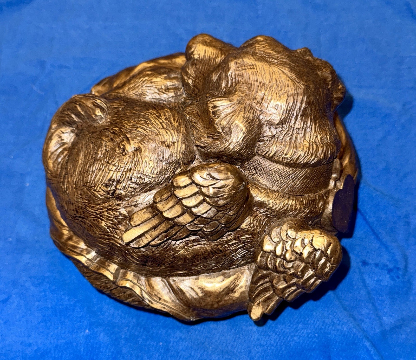 Solid Bronze-Finish Angel Dog Pet Cremation Urn