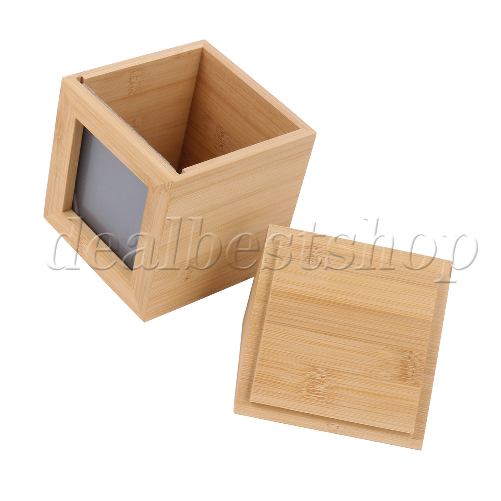 Natural Wood Pet Urn w/ Photo Frame 4.72″ x 4.72″ x 7.17″ for Cremation