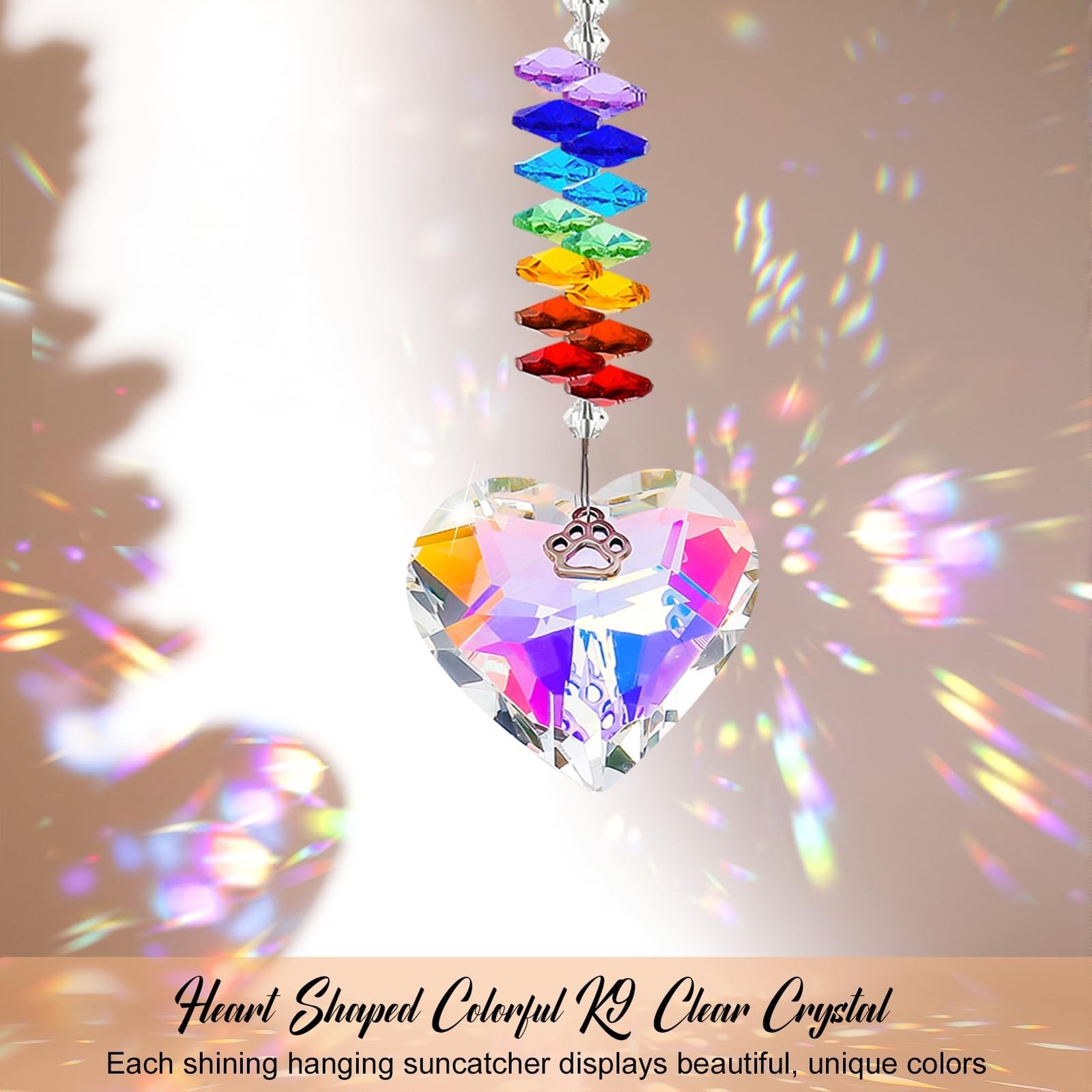 Dog Memorial Gifts for Loss of Dog,Crystal Suncatcher with Heart Prism and Pa…
