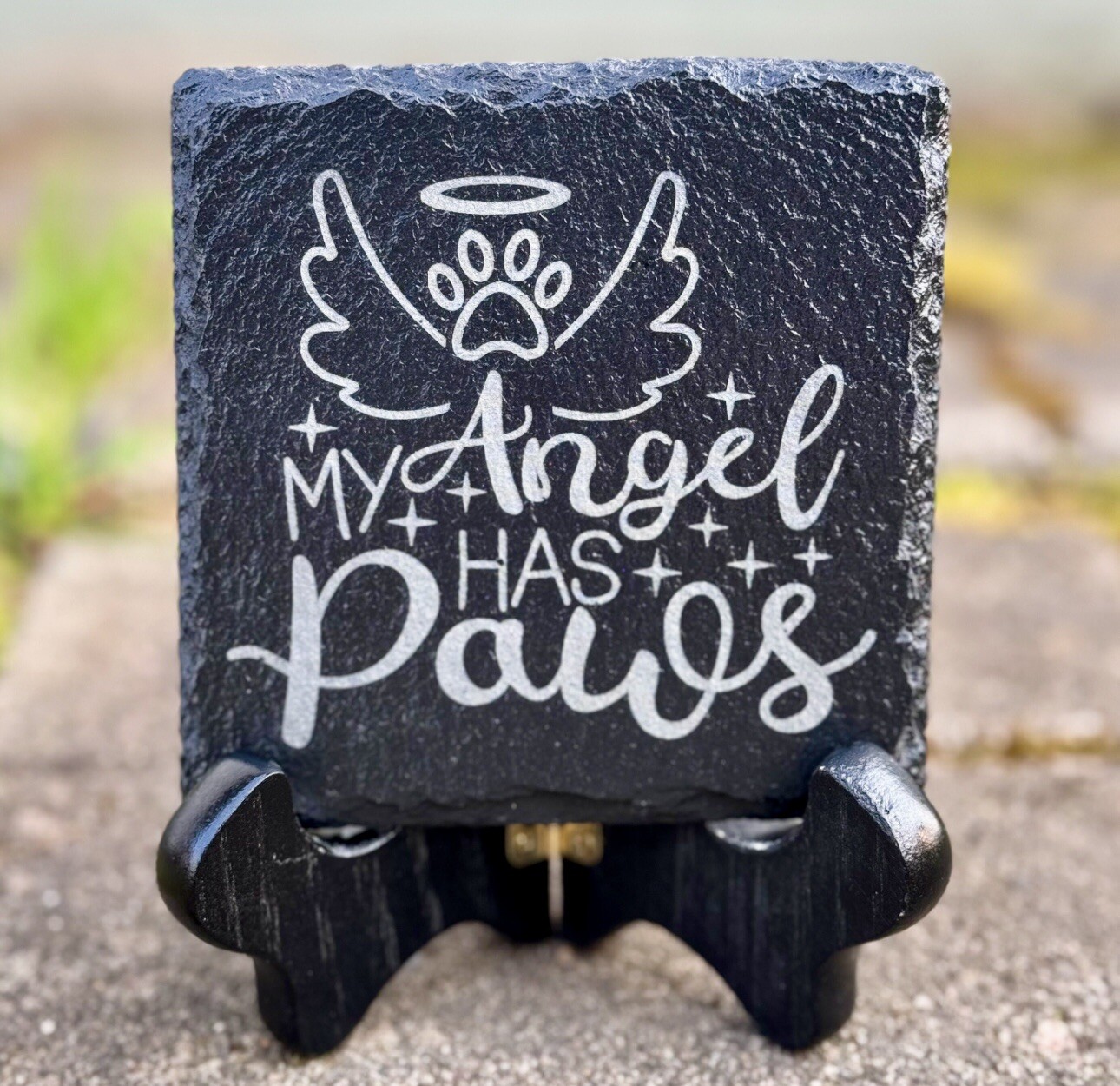 Pet Memorial Engraved My Angel Has Paws Dog Loss Grief Memory Pet Loss Gift