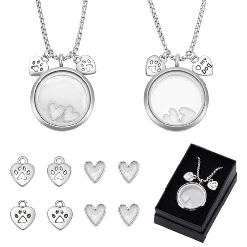 Set of 2 Dog Fur Hair Necklaces – Memorial Pet Urn – Memorial Pet Necklace