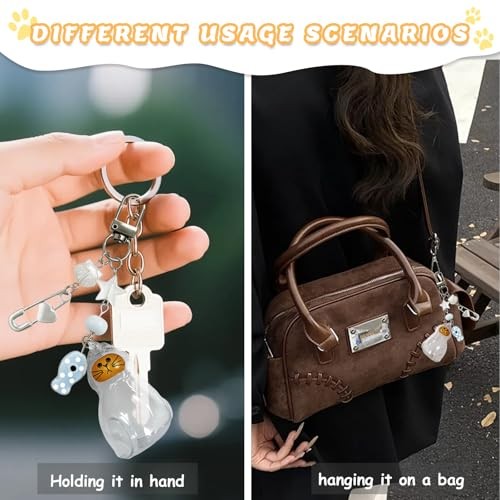Pet Fur Memory Keychain – Cat Hair Keepsake, Waterproof Pet Memorial Charm Blue