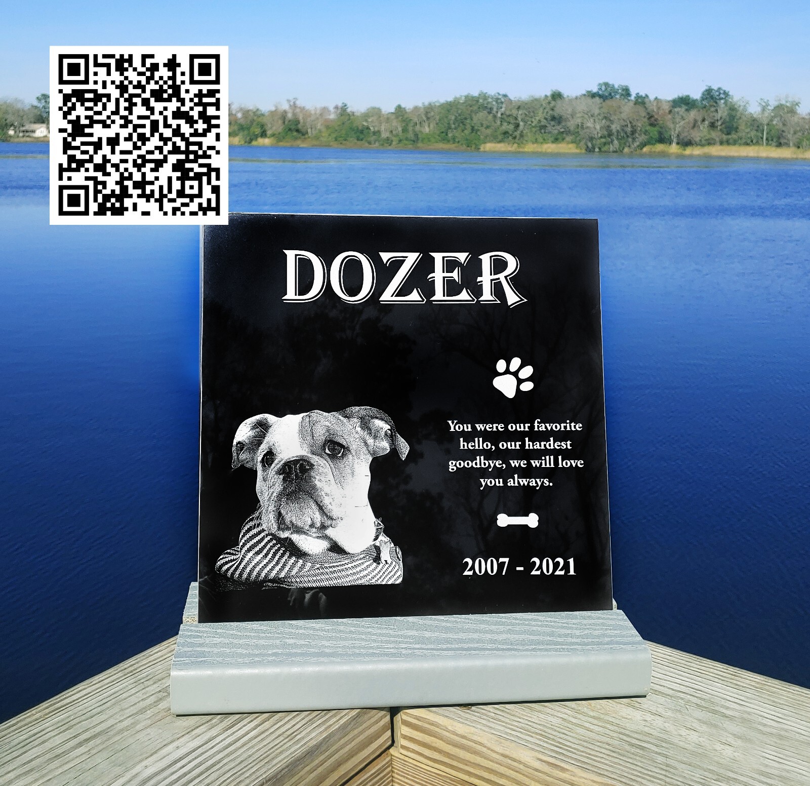 12×12 Tombstone Pet Memorial, pet tombstone, dog headstone, grave marker