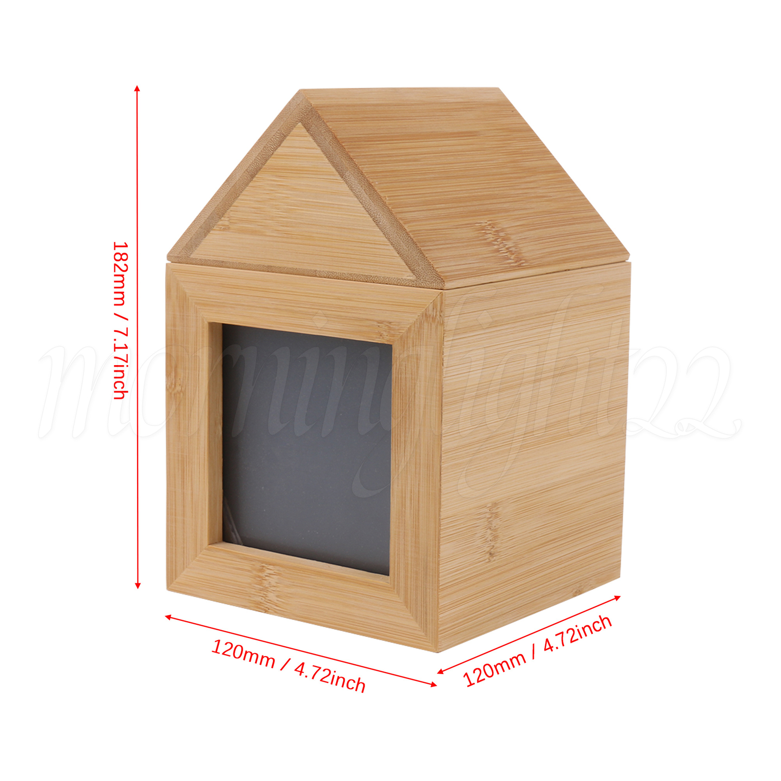 Natural Wood Pet Urn Ashes Keepsake Memorial Box w/ Photo Frame 4.72″ x 7.17″