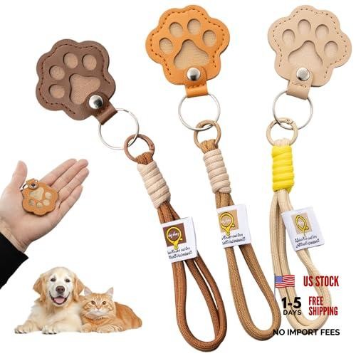 Pet Hair Keepsake Cat Dog Fur Keychain Pet Paw Shaped KeyChain Cat Fur Style1
