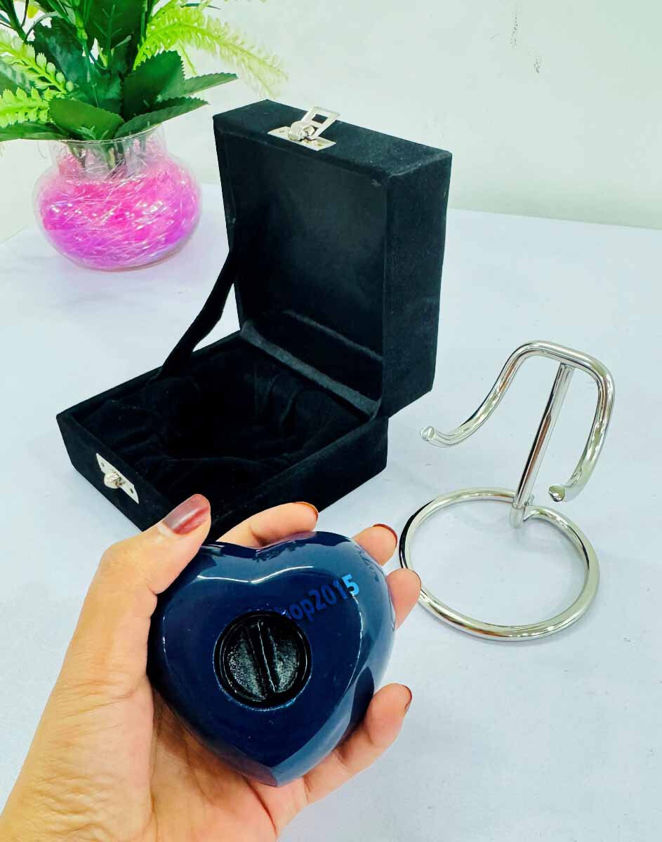 Heart Urn in Navy Blue Color / Small Urns for Human Ashes / Mini Urns for Human