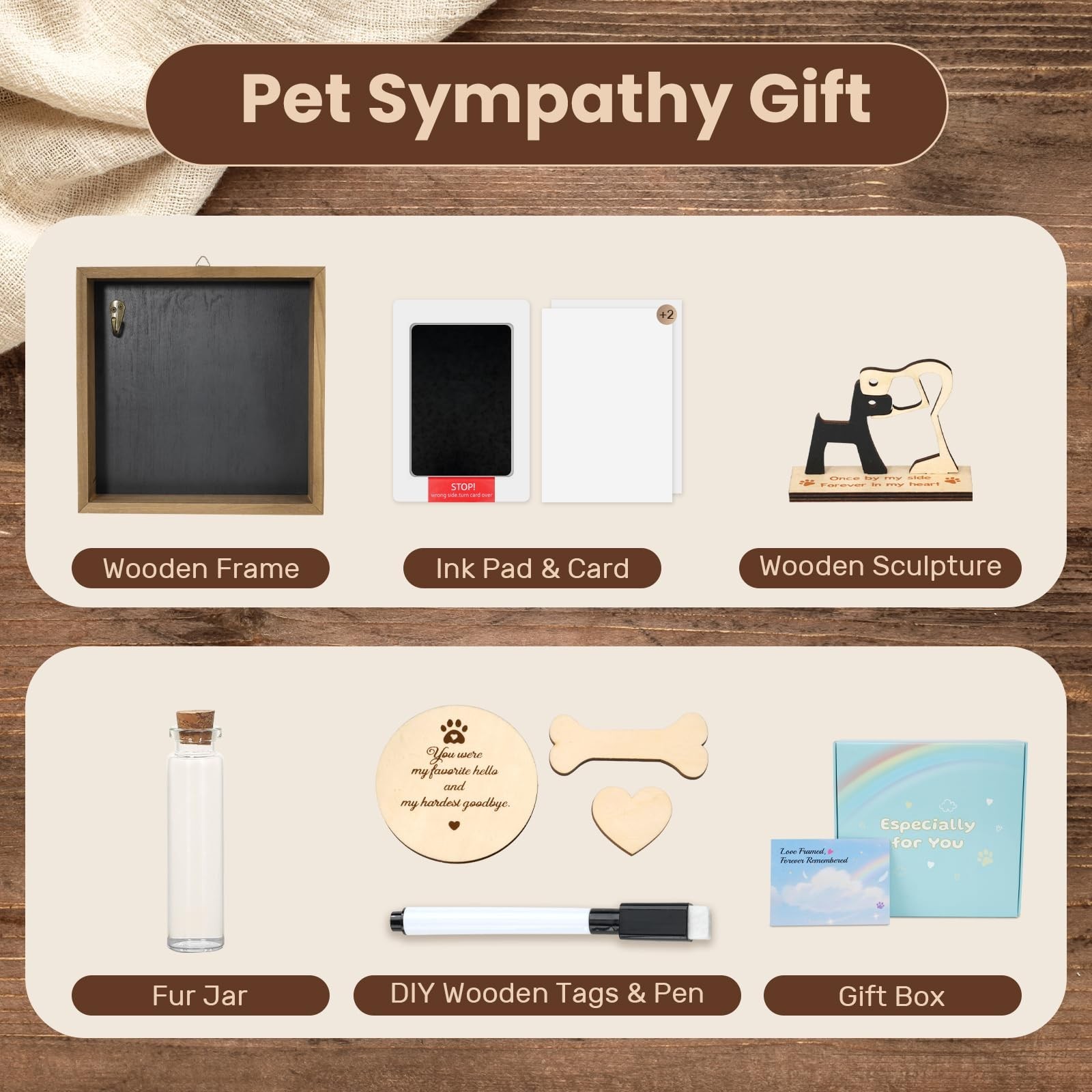 VavoPaw Pet Memorial Gifts for Dogs, 8.6” Pet Memorial Shadow Box, Loss of D…