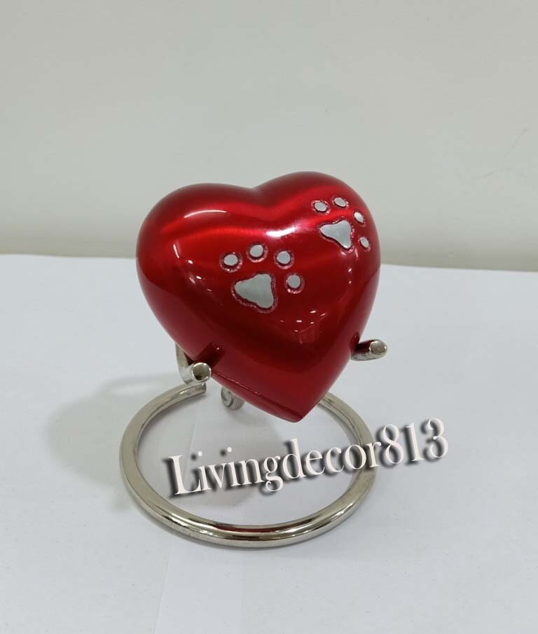 Red Footprint Small pet Marks Urns for Human Ashes – Mini Urns Human Ashes Heart